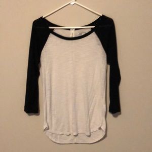 Black and White Baseball Tee